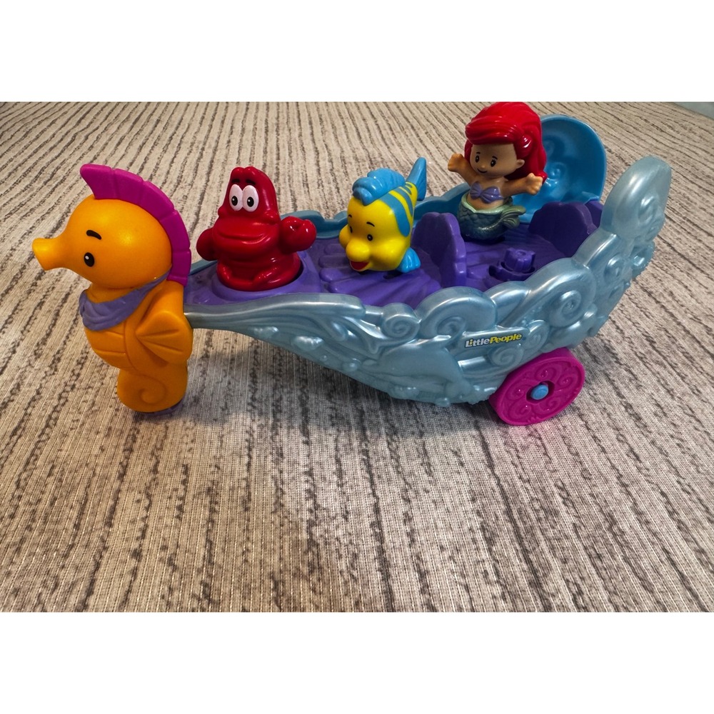 Fisher Price Little People Disney Princess Ariel Under the Sea Chariot Figures